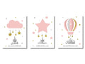 Pink & gold ayatul kursi quran islamic wall art set – nursery decor
