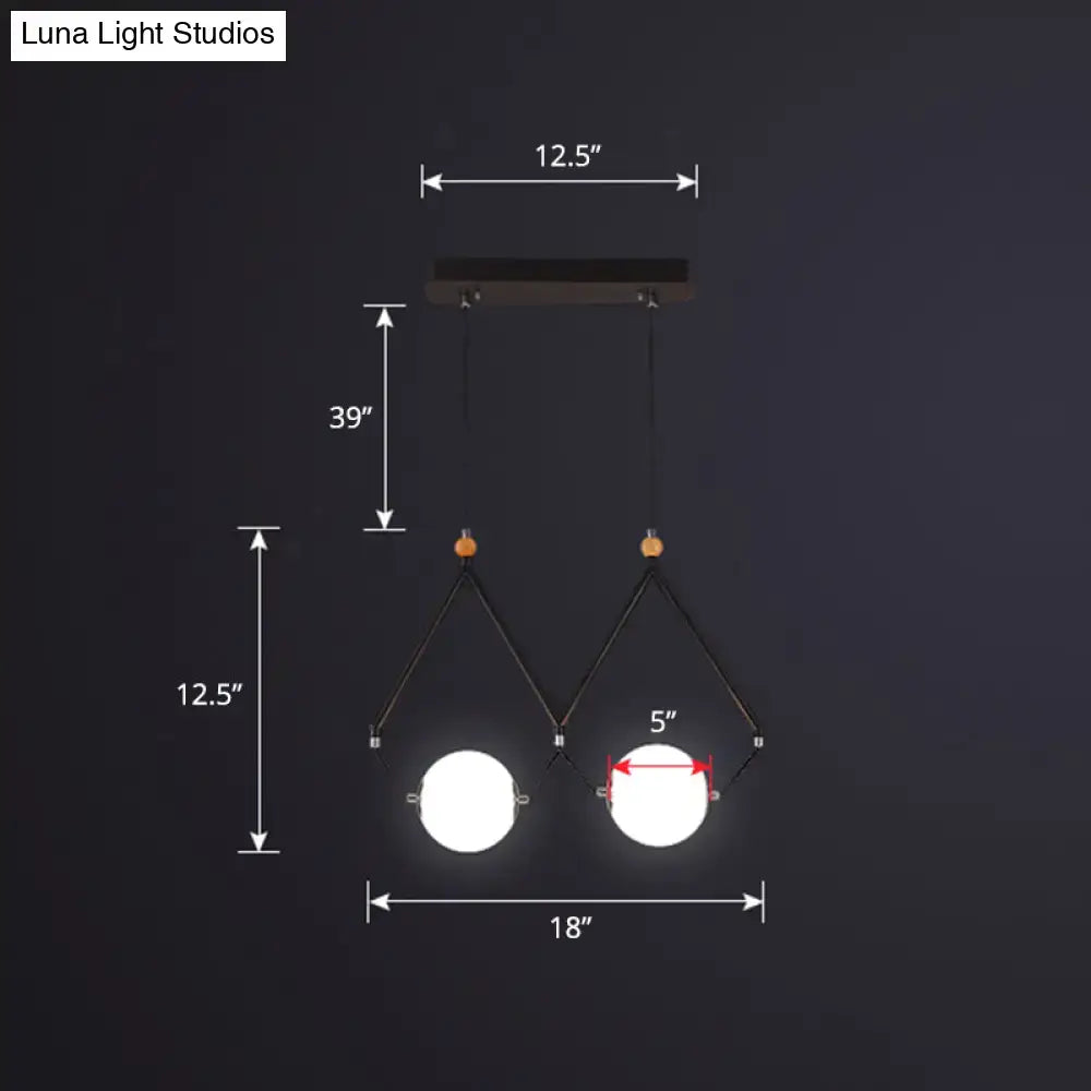 Modern black and white ball restaurant suspension light dining room