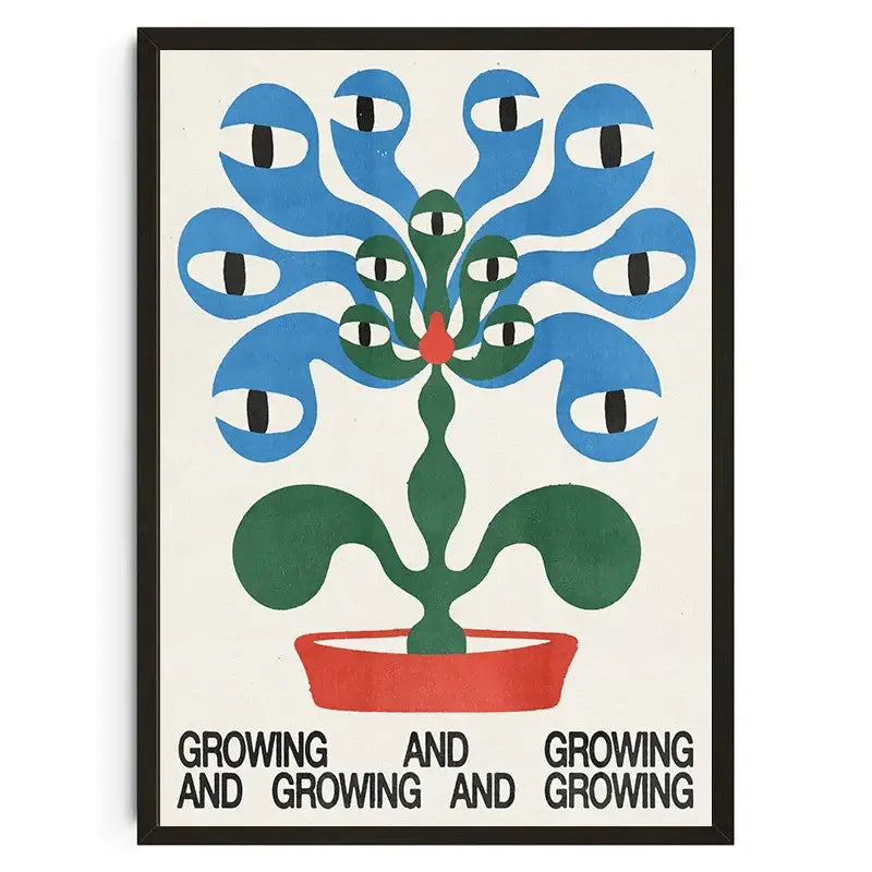 Abstract orange & white koi cat wall art living room framed decor