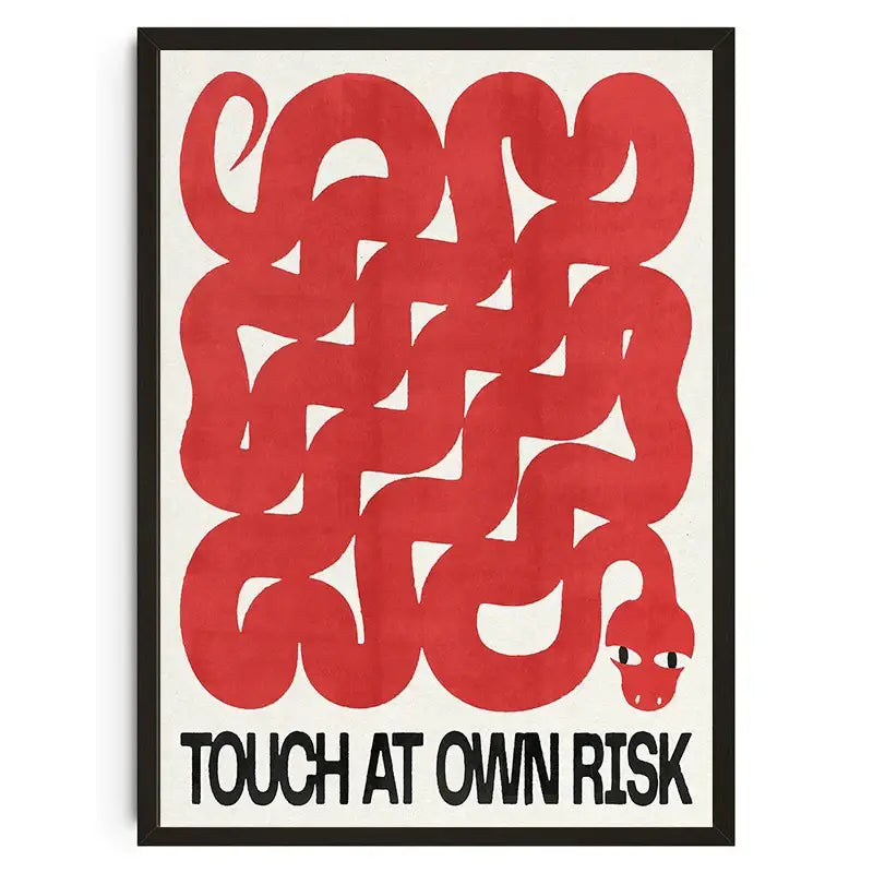 Modern japanese koi cat snake wall art bedroom black & white poster