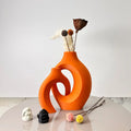 Modern abstract cream ceramic large dried vase set living room