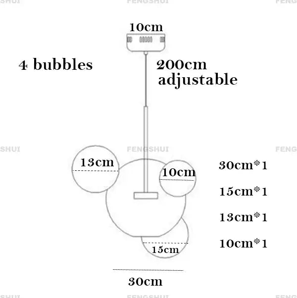 Modern led bubble ball chandelier for dining room decor