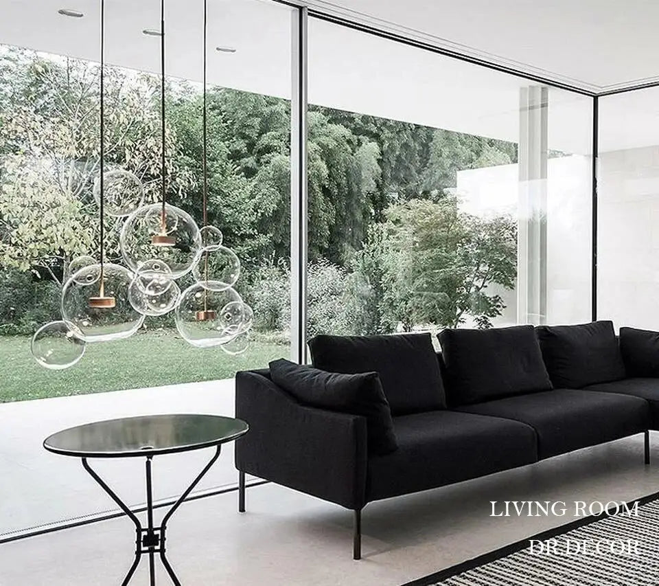 Modern led bubble ball chandelier for dining room decor