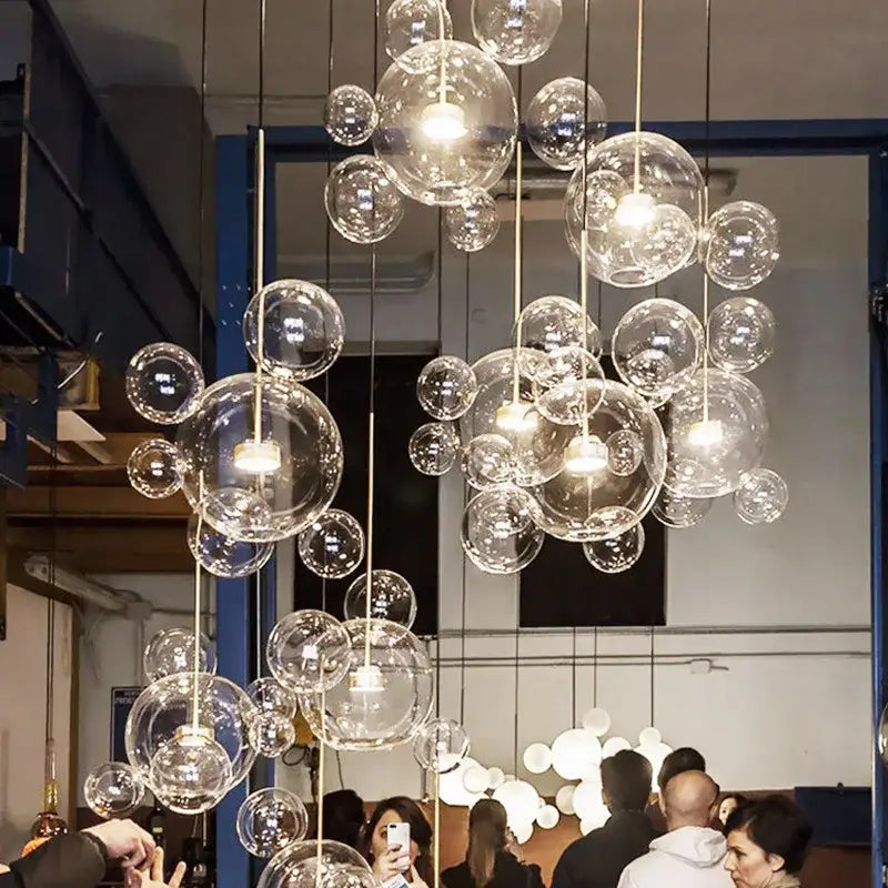 Modern minimalist bubble ball led chandelier dining room pendant light