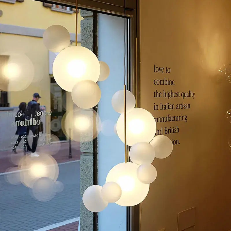 Modern minimalist bubble ball led chandelier dining room pendant light
