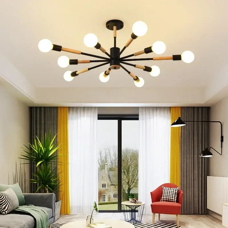 DecorBites™ LED Ceiling Lights with Wooden Lampshades for Modern Livingroom and Bedroom