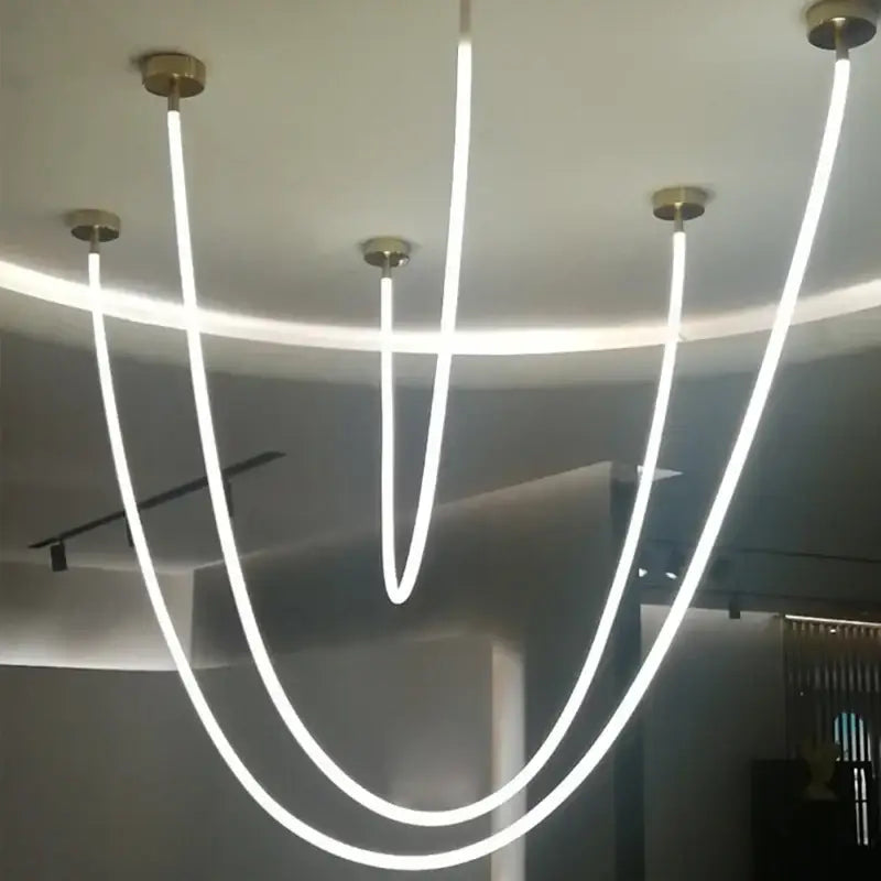 Modern minimalist brass decorbites led chandelier dining room pendant light