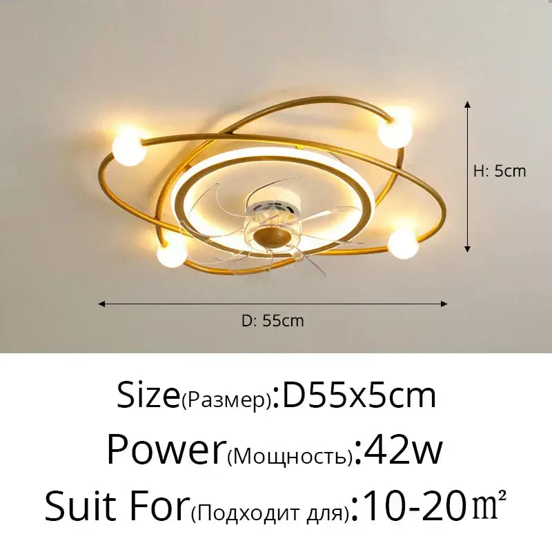 DecorBites™ LED Chandelier Electric Fan Ceiling Lights for Modern Home Decor
