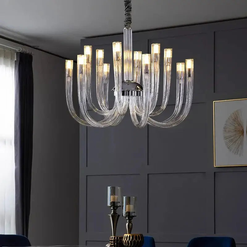 DecorBites™ LED Chandelier for Bedroom: Modern Ceiling Pendant Lamp Lighting Fixture