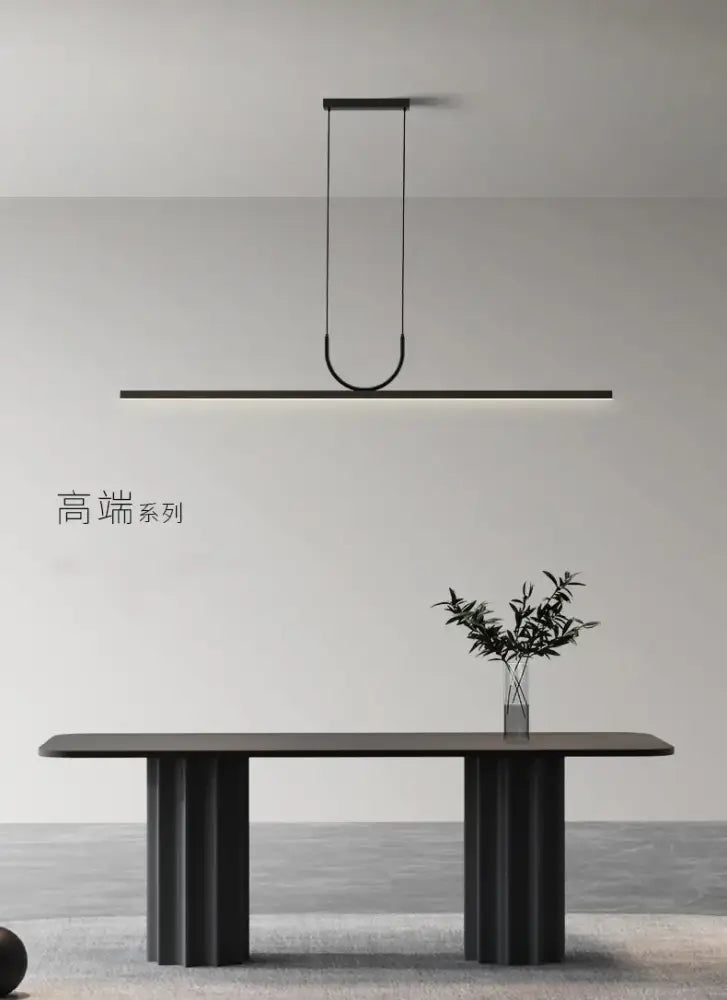 Nordic minimalist black metal led chandelier dining room pendant light