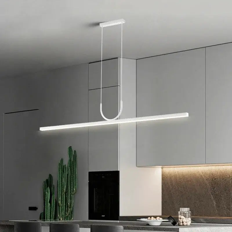 Nordic minimalist black metal led chandelier dining room pendant light