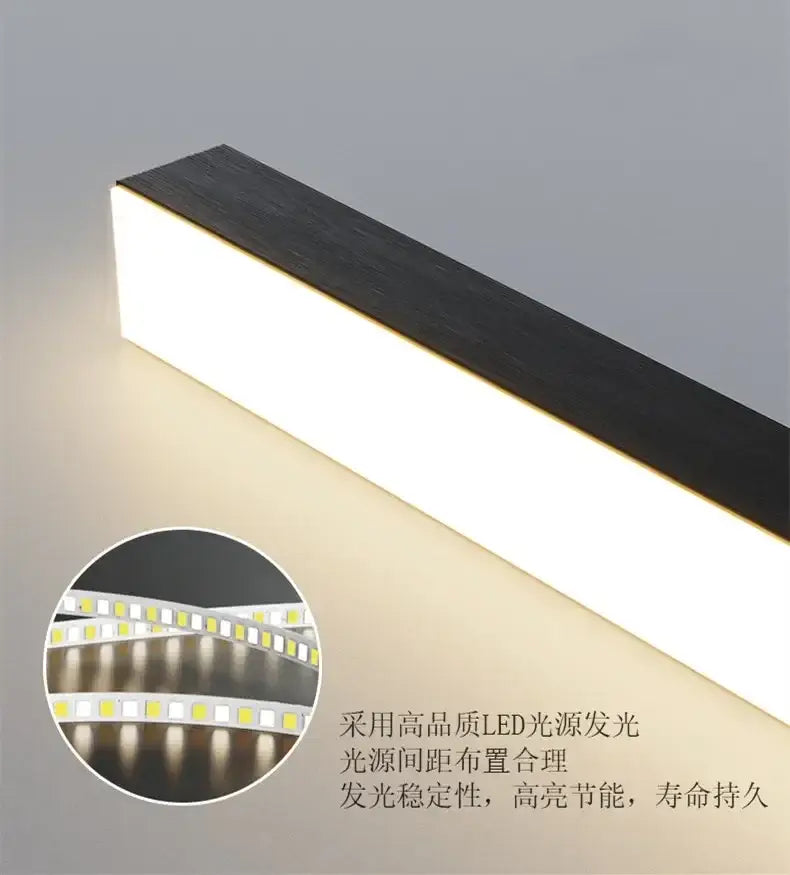 Nordic minimalist black metal led chandelier dining room pendant light