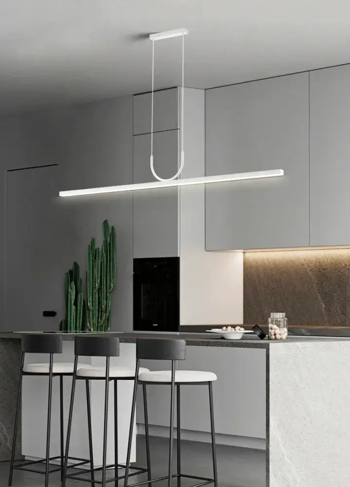 Nordic minimalist black metal led chandelier dining room pendant light