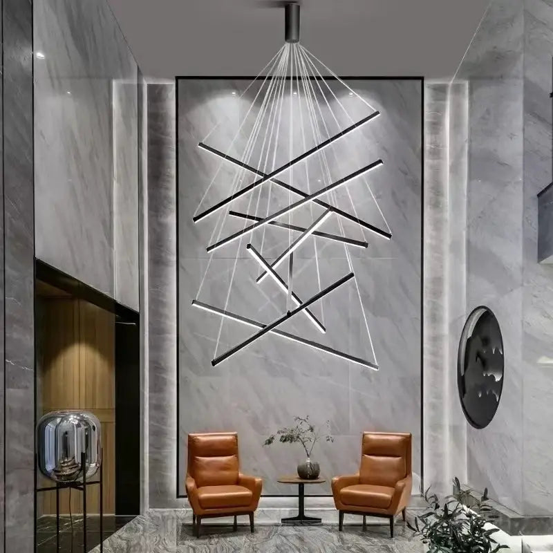 DecorBites™ LED Chandelier for Modern Duplex Interior, Loft Decor, Living & Dining Room Lighting