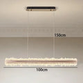 Modern rectangular copper decorbites led chandelier living room light