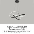Modern black & white infinity led chandelier light dining room pendant