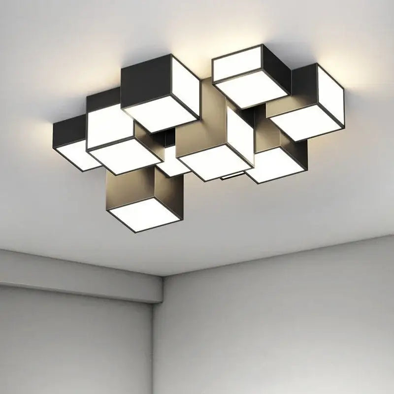 Modern white geometric decorbites led chandelier for living room