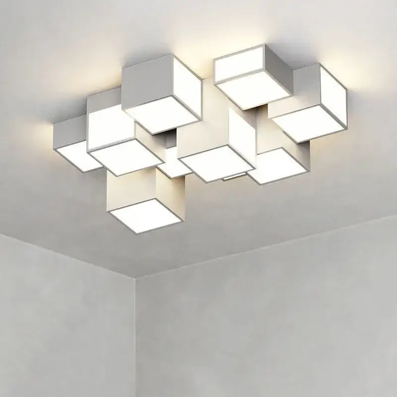 Modern white geometric decorbites led chandelier for living room