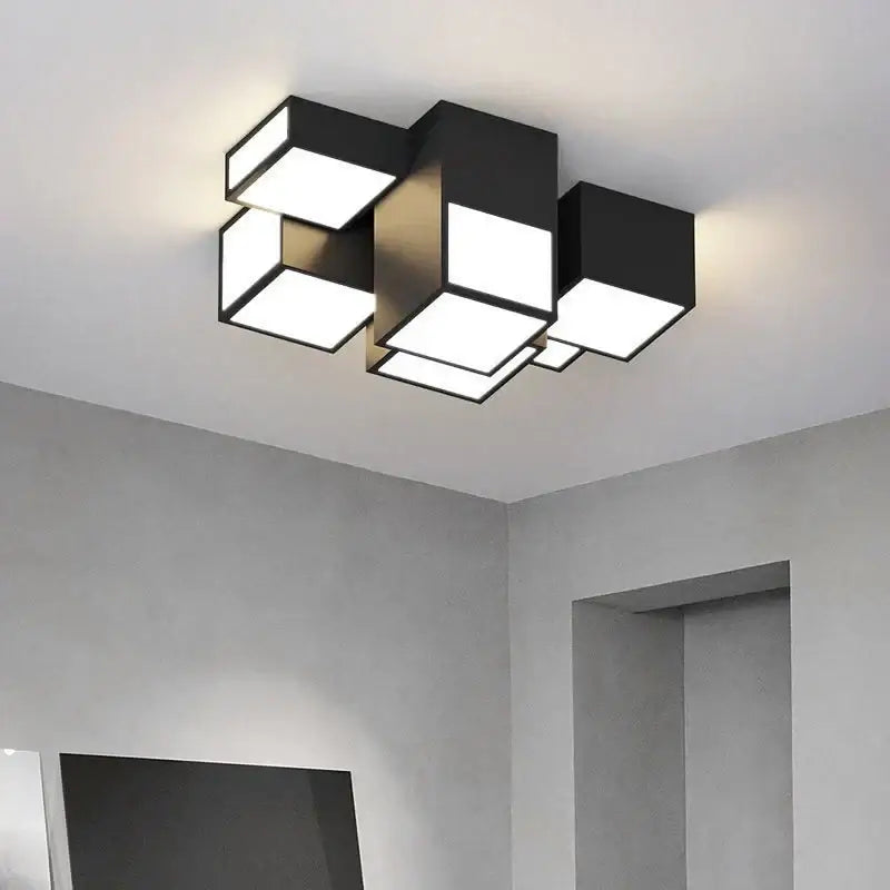 Modern white geometric decorbites led chandelier for living room