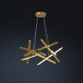 Modern gold intersecting rectangular decorbites led chandelier living room