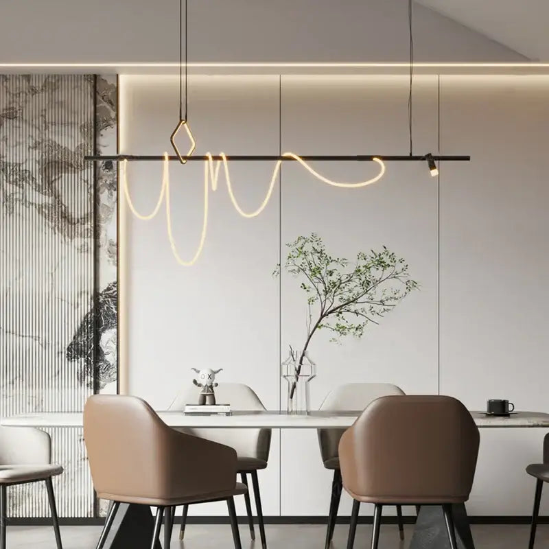Modern minimalist black decorbites led chandelier for office