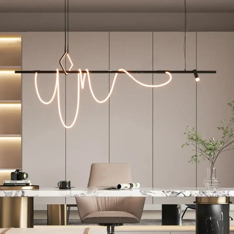 Modern minimalist black decorbites led chandelier for office