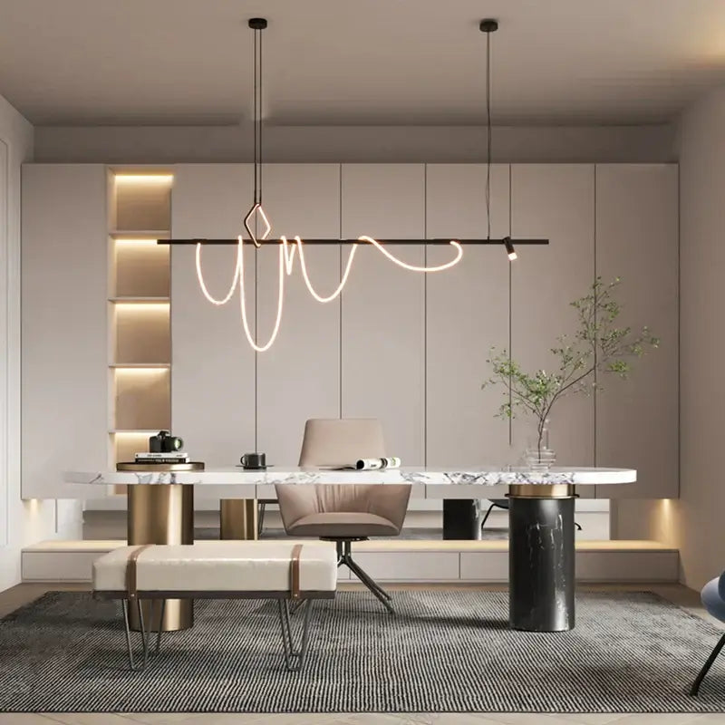 Modern minimalist black decorbites led chandelier for office