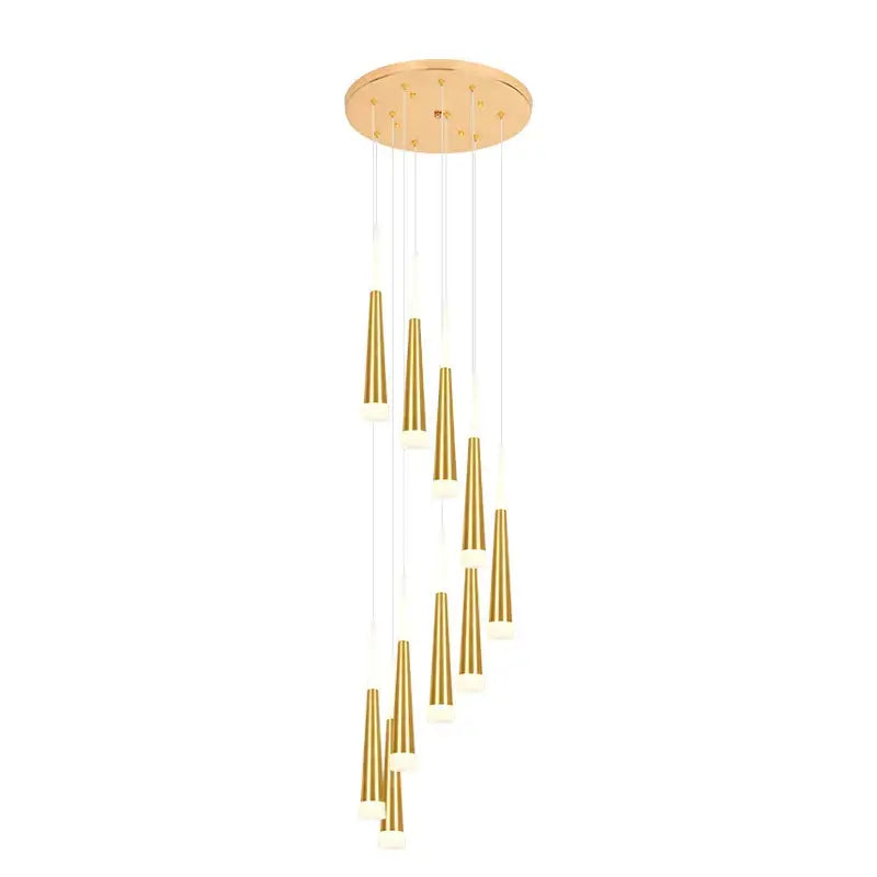 Modern tapered gold decorbites led chandelier staircase pendant light