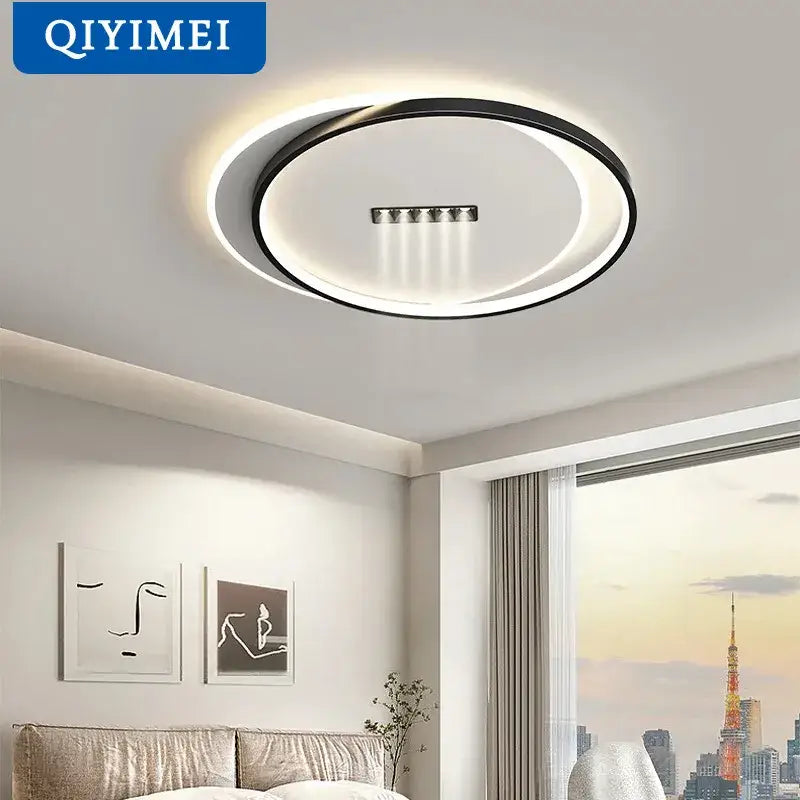 Modern black & white led chandelier lights living room spotlight