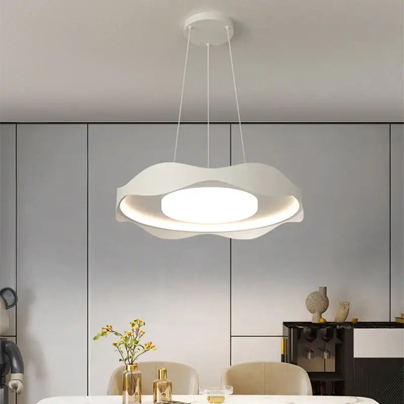 Modern black & white led chandelier lights for kitchen dining room