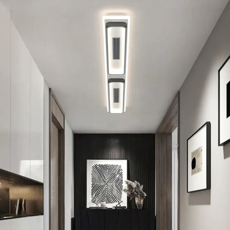 Modern minimalist black & white led chandelier lights living room