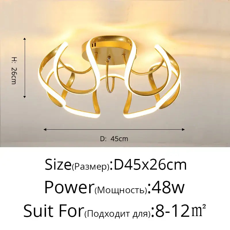 Modern gold decorbites led chandelier for living room