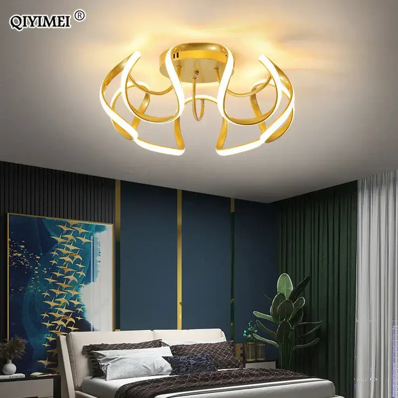 Modern gold decorbites led chandelier for living room