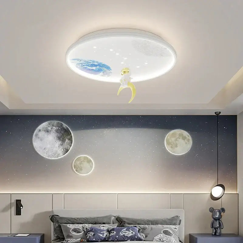 Modern astronaut space decorbites led chandelier bedroom light