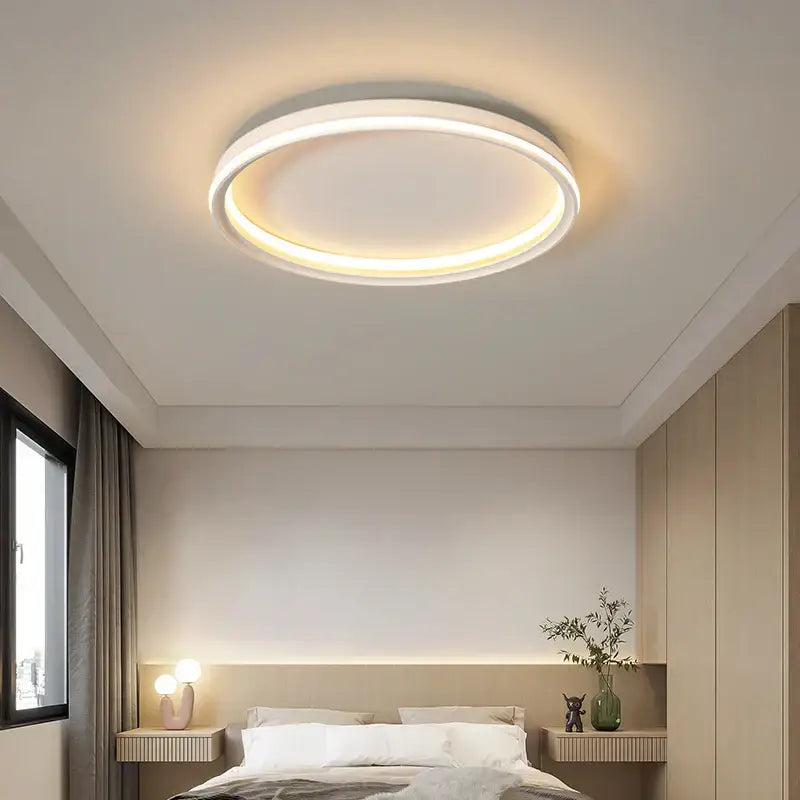 Modern minimalist white rectangular decorbites led chandelier bedroom