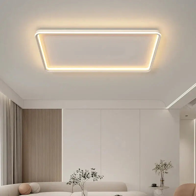 Modern minimalist white rectangular decorbites led chandelier bedroom