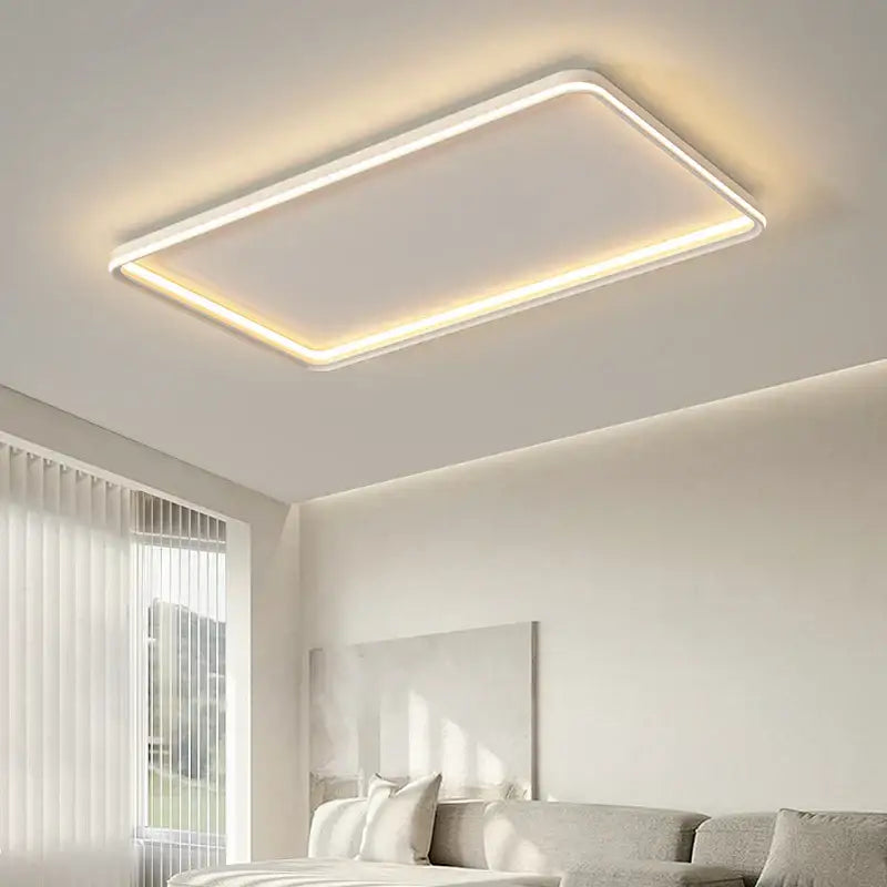Modern minimalist white rectangular decorbites led chandelier bedroom
