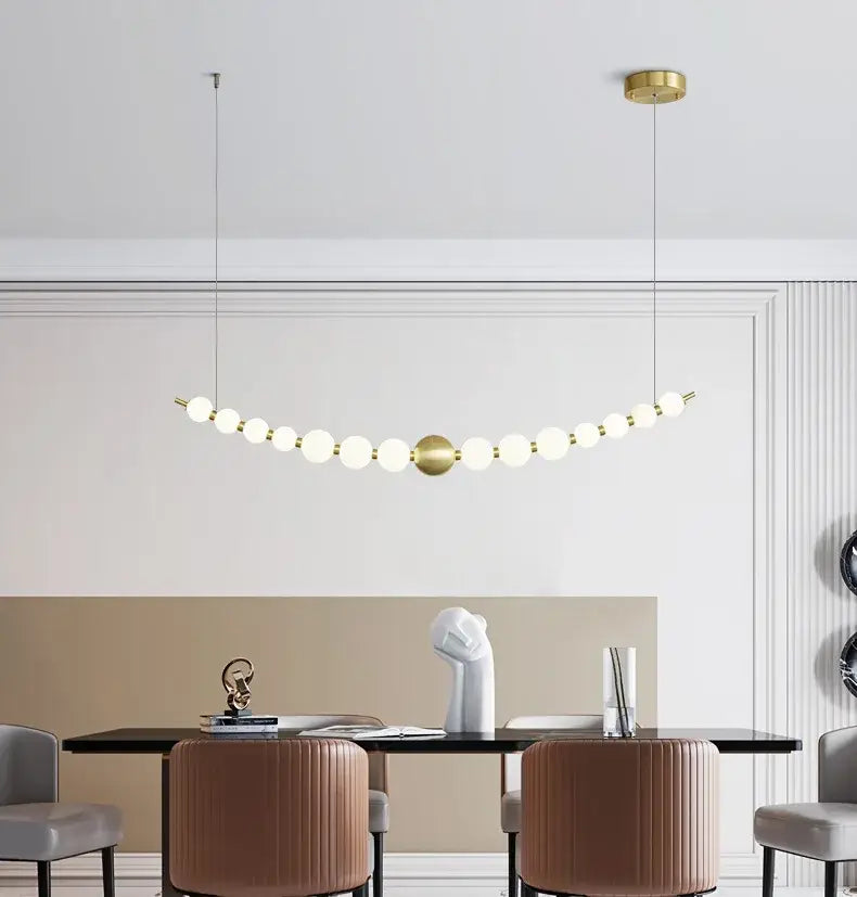 Modern gold led chandelier necklace lighting for dining room