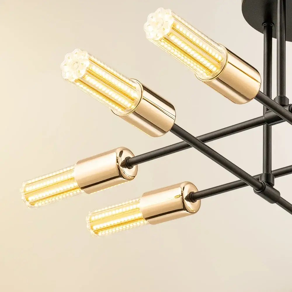 Modern gold 6-arm led chandelier dining room pendant light