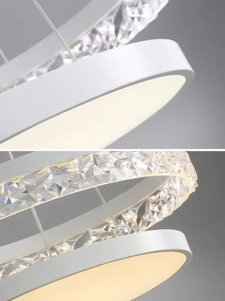 Modern gold textured crystal led chandelier pendant light dining room
