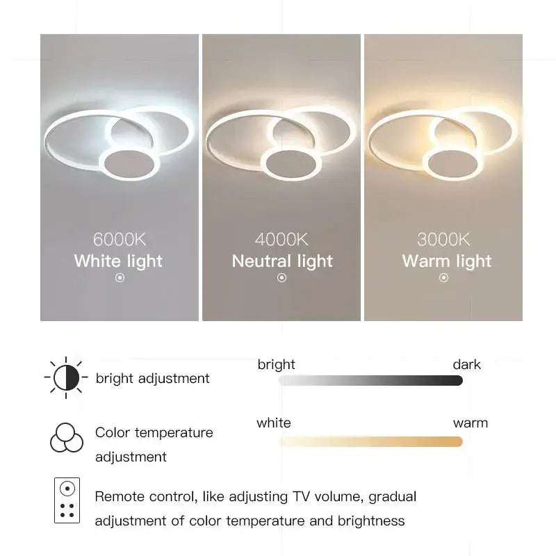 Modern geometric white led chandelier living room ceiling light