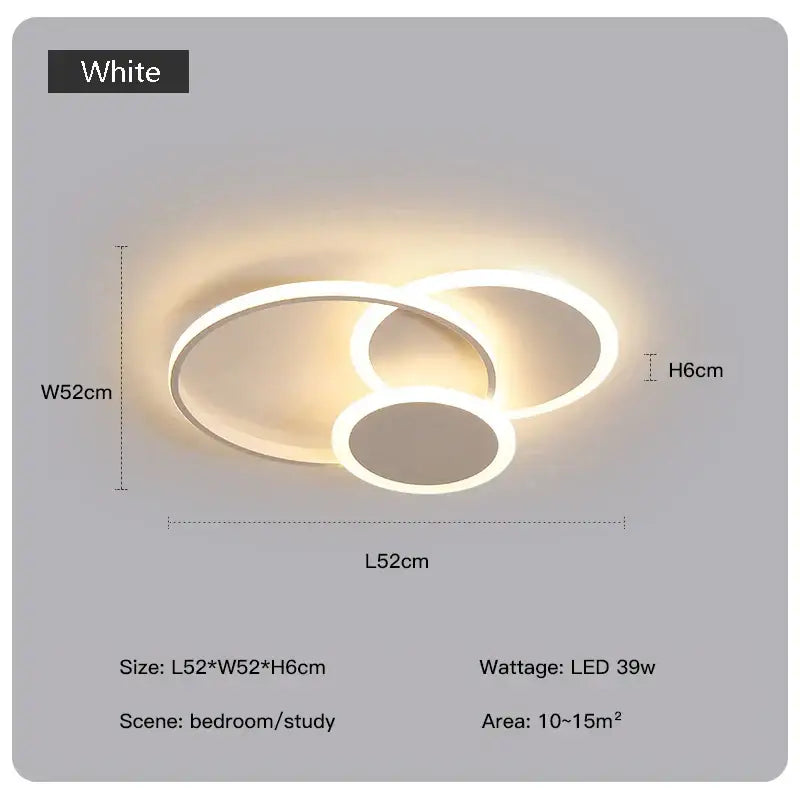 Modern geometric white led chandelier living room ceiling light