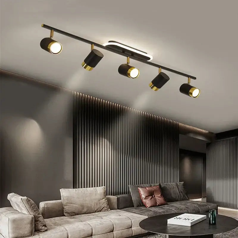 Decorbites led chandelier black & gold spotlight for living room