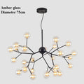 Modern black glass ball branch chandelier living room light