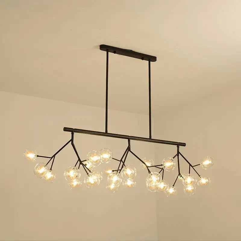 Modern black glass ball branch chandelier living room light
