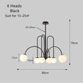 Modern gold led glass ball ceiling chandelier for dining room