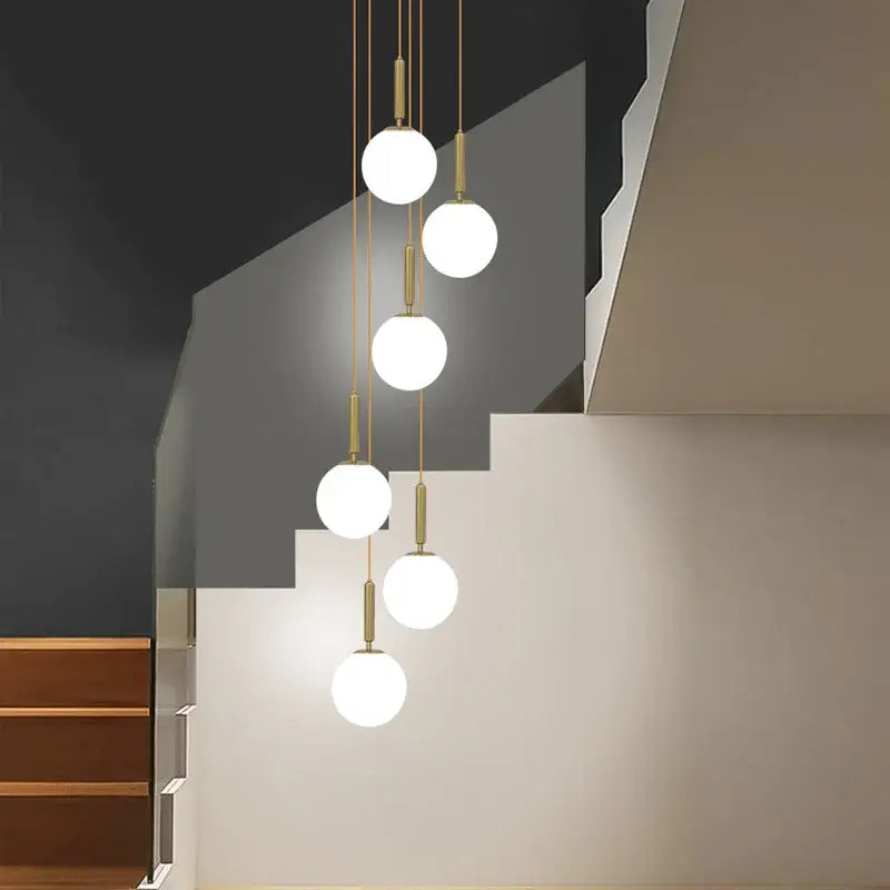 Modern gold glass ball chandelier dining room pendant light