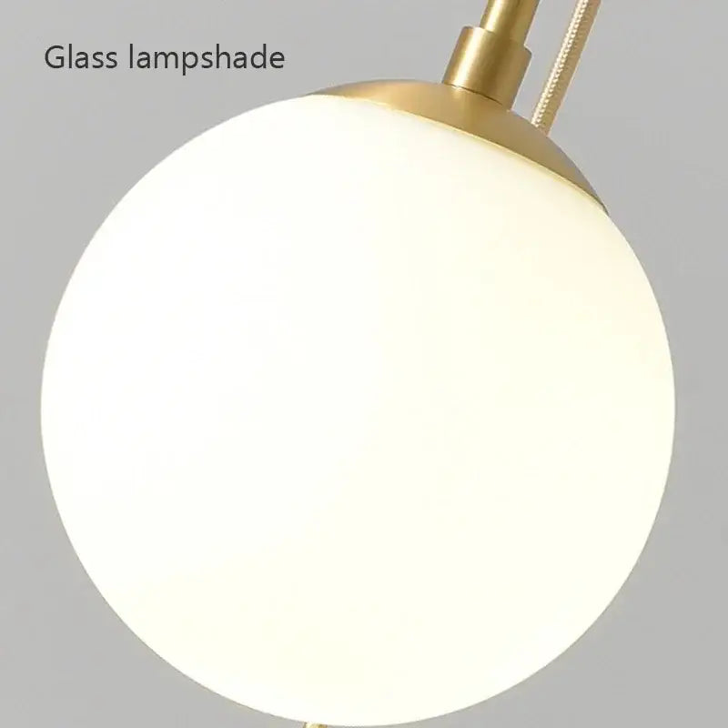 Modern gold led glass ball chandelier dining room pendant light