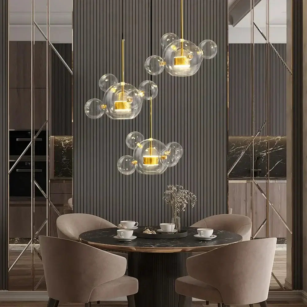 Modern gold glass ball chandelier – dining room pendant lights