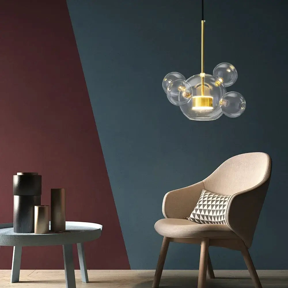 Modern gold glass ball chandelier – dining room pendant lights